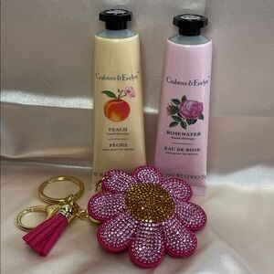 3 pc set - Crabtree & Evelyn Rosewater & Peach Hand Therapy Set - NEW